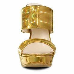 Allegra K Shoes Women's Colorful Platform Stiletto High Heels Slide Sandals