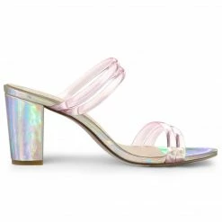 Allegra K Women's Clear Strap Heel Slide Mule Block Heel Sandal 28 Allegra K Women's Clear Strap Heel Slide Mule Block Heel Sandal