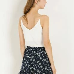 Allegra K Women's Floral Printed Ruffled Elastic Waist Casual Summer Beach Shorts