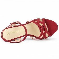 Allegra K Women's Strappy Platform Stiletto Heel Sandals Shoes