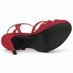 Allegra K Women's Strappy Platform Stiletto Heel Sandals Shoes