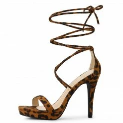 Allegra K Women's Platform Stiletto Heels Lace Up Sandals Shoes