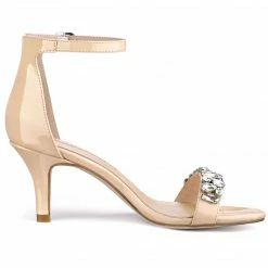 Allegra K Women's Rhinestone Ankle Strap Stiletto Heel Sandals Shoes