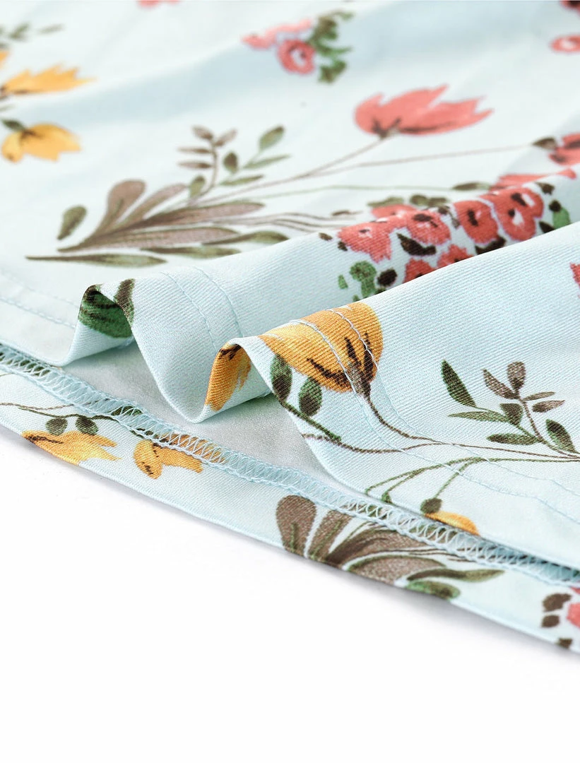 Allegra K Women's Loose Casual Floral Print Knee Length 3/4 Sleeves A-Line Dress 8 Allegra K Women's Loose Casual Floral Print Knee Length 3/4 Sleeves A-Line Dress