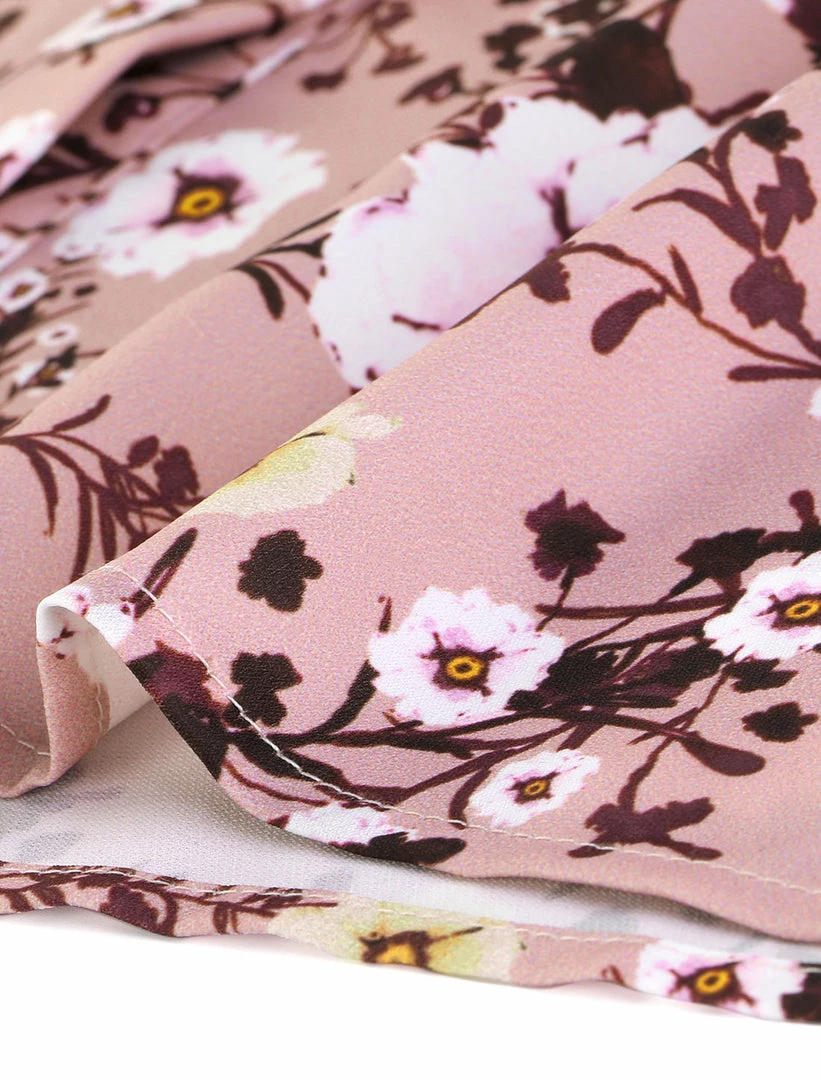 Allegra K Women's Cute Floral Print Button Down Shirt Scoop Neck Ruffled Sleeves Casual Blouse 8 Allegra K Women's Cute Floral Print Button Down Shirt Scoop Neck Ruffled Sleeves Casual Blouse