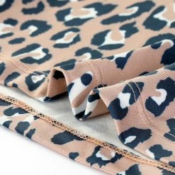 Allegra K Women's Animal Print Top Short Sleeve Pleated U-neck Knit Leopard T-shirt