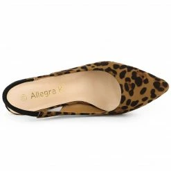 Allegra K Shoes Women's Pointed Toe Block Heel Pumps Slingback Heels 40 Allegra K Shoes Women's Pointed Toe Block Heel Pumps Slingback Heels