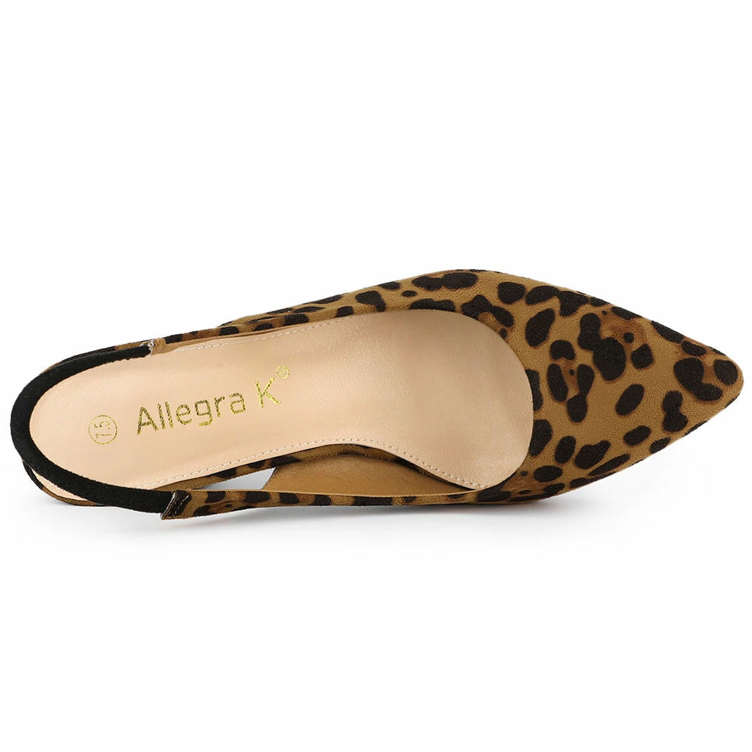 Allegra K Shoes Women's Pointed Toe Block Heel Pumps Slingback Heels 6 Allegra K Shoes Women's Pointed Toe Block Heel Pumps Slingback Heels