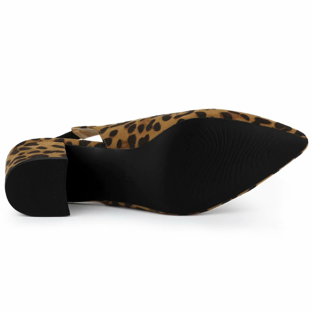 Allegra K Shoes Women's Pointed Toe Block Heel Pumps Slingback Heels 7 Allegra K Shoes Women's Pointed Toe Block Heel Pumps Slingback Heels