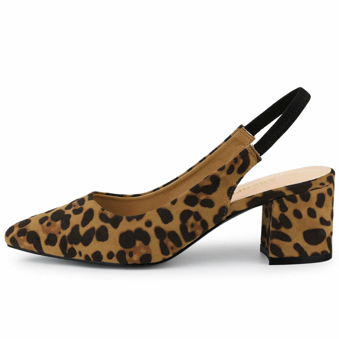 Allegra K Shoes Women's Pointed Toe Block Heel Pumps Slingback Heels 9 Allegra K Shoes Women's Pointed Toe Block Heel Pumps Slingback Heels