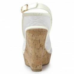 Allegra K Women's Open Toe Platform Heel Lace Wedges Sandals