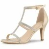 Allegra K Shoes Women's Rhinestone Ankle Strap Stiletto High Heel Sandals