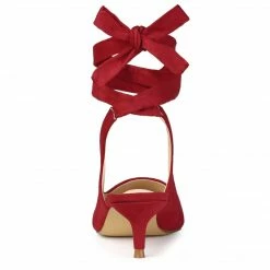 Allegra K Women's Point Toe Kitten Heels Lace Up Pumps Shoes 25 Allegra K Women's Point Toe Kitten Heels Lace Up Pumps Shoes