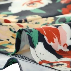 Allegra K Women's High Tie Elastic Waist Ruffle A-Line Floral Culottes Shorts