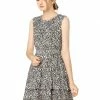 Allegra K Women's Floral Print Sleeveless Smock Layered Ruffle Hem Dress 1 Allegra K Women's Floral Print Sleeveless Smock Layered Ruffle Hem Dress