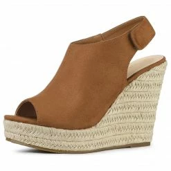 Allegra K Women's Espadrille Platform Heeled Wedges Sandals Shoes
