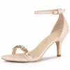 Allegra K Women's Rhinestone Stiletto Heels Ankle Strap Heeled Sandals Shoes