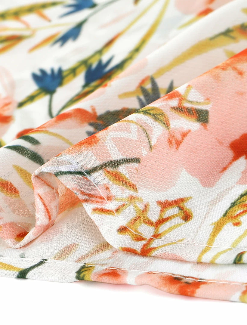 Allegra K Women's Floral Ruffled Short Sleeve Tops Ruffle Neck Casual Blouses 8 Allegra K Women's Floral Ruffled Short Sleeve Tops Ruffle Neck Casual Blouses