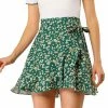 Allegra K Women's Ditsy Floral Print Faux Wrap High Waist Elastic Back Ruffle Hem A-Line Mini Short Skirts 2 Allegra K Women's Ditsy Floral Print Faux Wrap High Waist Elastic Back Ruffle Hem A-Line Mini Short Skirts