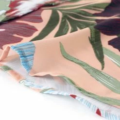 Allegra K Women's Hawaiian Floral Leaves Printed Shirt Short Sleeve Button Down Vintage Beach Top Blouse