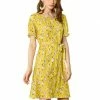 Allegra K Women's Floral Short Sleeve Summer Casual Ruffle Tie Waist Dress 1 Allegra K Women's Floral Short Sleeve Summer Casual Ruffle Tie Waist Dress