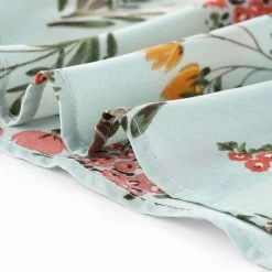 Allegra K Women's Vintage V Neck Floral Print Belted Below Knee Faux Wrap Dress