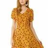 Allegra K Women's Short Sleeve Casual Petite Cute Tie V Neck Floral A-Line Dress 1 Allegra K Women's Short Sleeve Casual Petite Cute Tie V Neck Floral A-Line Dress