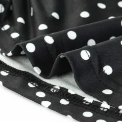 Allegra K Women's Ruched Tie V Neck Slim Short Sleeve Polka Dots Tops