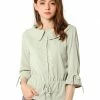 Allegra K Women's Cute Large Collar Cinched Waist Blouse 3/4 Ruffle Sleeve Solid Color Shirt Top 1 Allegra K Women's Cute Large Collar Cinched Waist Blouse 3/4 Ruffle Sleeve Solid Color Shirt Top