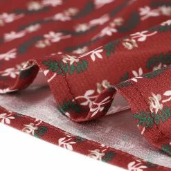 Allegra K Women's Ruffled Front Round Neck Blouse Long Sleeve Button Cuffs Floral Top Shirt