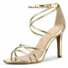 Allegra K Women's Open Toe Strappy Straps Stiletto Heel Sandals