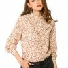 Allegra K Women's Floral Print Long Sleeve Casual Shirts Ruffle Chiffon Blouse 1 Allegra K Women's Floral Print Long Sleeve Casual Shirts Ruffle Chiffon Blouse