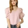 Allegra K Women's Summer Ruffle Blouses Boat Neck Chiffon T-Shirts Out Shoulder Tops