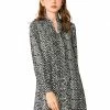 Allegra K Women's Loose Tie Neck Leopard Shift Dress