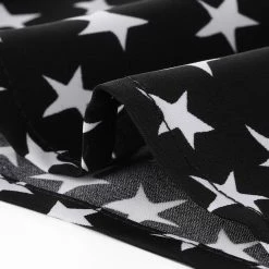 Allegra K Women's Vintage Button Up Belted Short Sleeve Star Print Shirt Dress