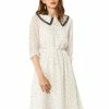 Allegra K Women's Peter Pan Collar Dresses Star Puff Sleeve Chiffon Shirt Dress 1 Allegra K Women's Peter Pan Collar Dresses Star Puff Sleeve Chiffon Shirt Dress