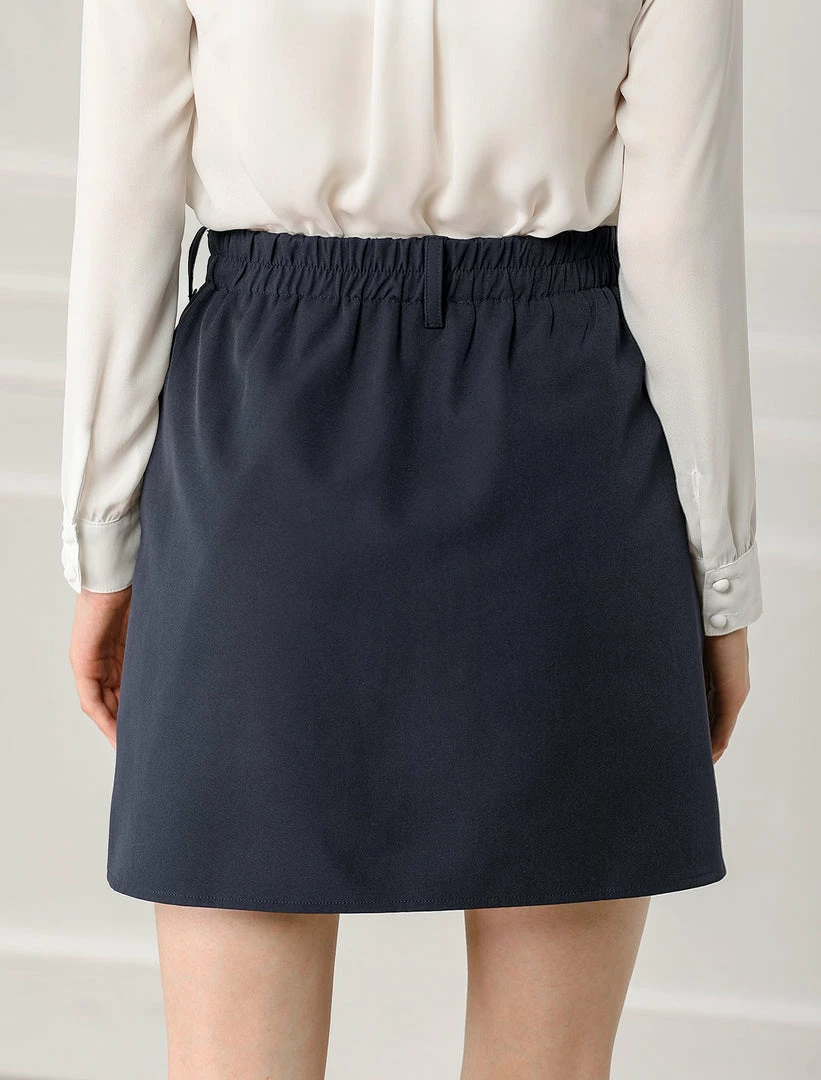 Allegra K Women's Work Office High Waist Pockets Belted A-Line Mini Skirt 7 Allegra K Women's Work Office High Waist Pockets Belted A-Line Mini Skirt