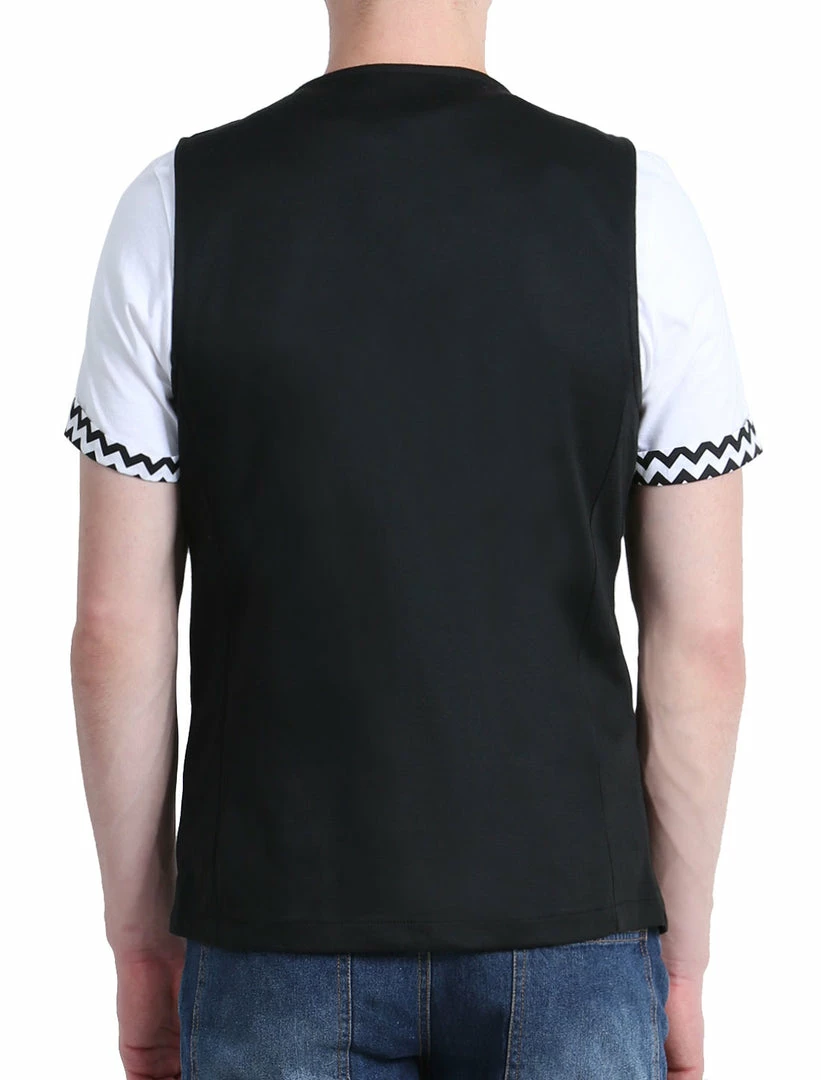 Allegra K Men's V Neck Sleeveless Two Pockets Button Down Solid Color Vest 5 Allegra K Men's V Neck Sleeveless Two Pockets Button Down Solid Color Vest