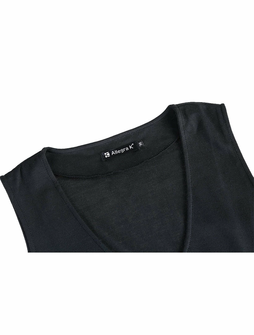 Allegra K Men's V Neck Sleeveless Two Pockets Button Down Solid Color Vest 6 Allegra K Men's V Neck Sleeveless Two Pockets Button Down Solid Color Vest