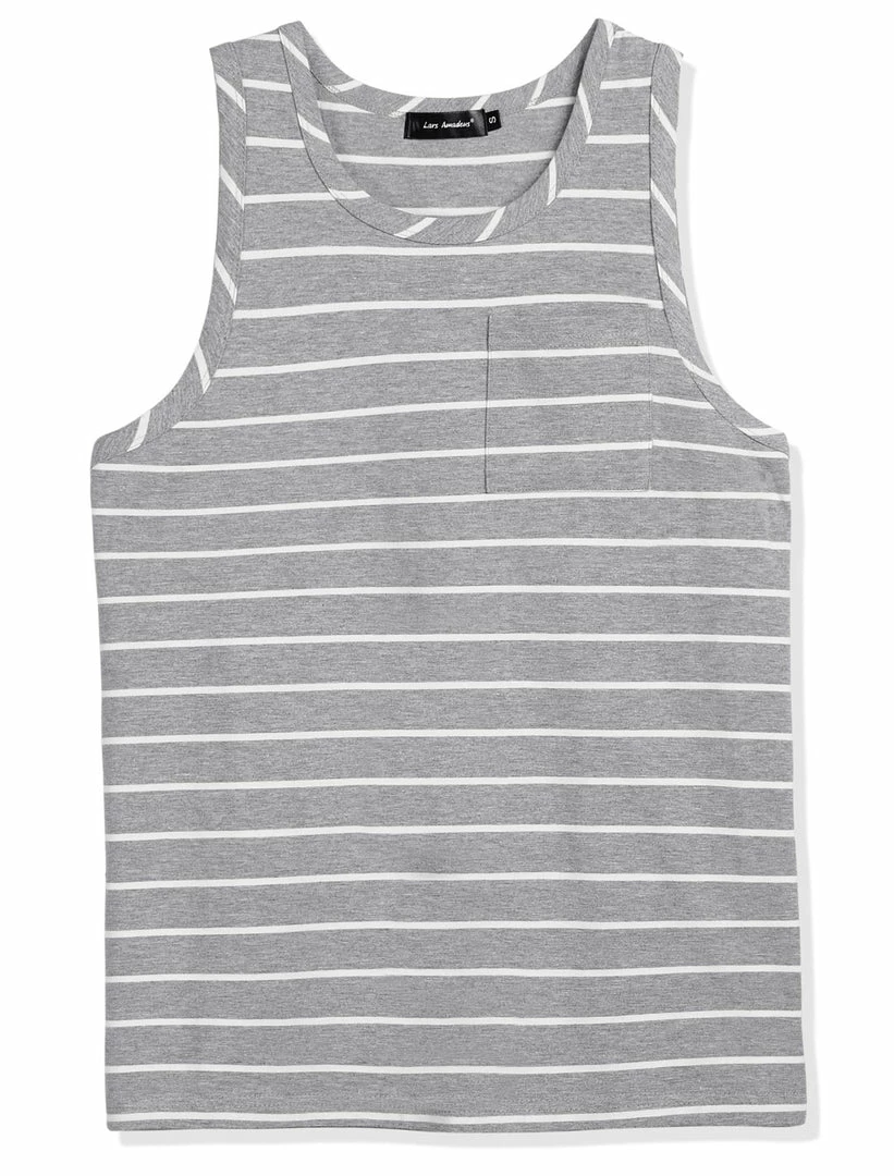 Allegra K Men's Striped Round Neck Color Block Sleeveless Basic Tank Top With Pocket 3 Allegra K Men's Striped Round Neck Color Block Sleeveless Basic Tank Top With Pocket