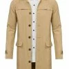 Allegra K Men's Lightweight Trench Coat Single Breasted Slim Fit Jacket Overcoat