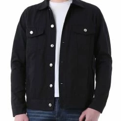 Allegra K Men's Jean Button Down Cotton Trucker Denim Jackets With Pockets