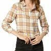 Allegra K Women's Plaid Shirt Casual Office Long Sleeves Button Up Shirts 1 Allegra K Women's Plaid Shirt Casual Office Long Sleeves Button Up Shirts