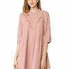 Allegra K Women's Ruffle Casual Round Neck Loose Shift Tunic Dresses T Shirt Dress