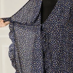 Allegra K Women's Spring Ruffle Hem Irregular Dot Short Sleeve Above Knee Length V-Neck Chiffon Floral Wrap Dress 31 Allegra K Women's Spring Ruffle Hem Irregular Dot Short Sleeve Above Knee Length V-Neck Chiffon Floral Wrap Dress