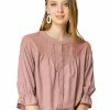 Allegra K Women's Lace Button Down 3/4 Sleeves Solid Color Blouse Shirt