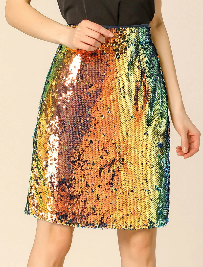 Allegra K Women's High Waist Party Club A-Line Sequins Sparkle Skirt 4 Allegra K Women's High Waist Party Club A-Line Sequins Sparkle Skirt