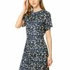 Allegra K Women's Floral Print Cowl Neck Short Sleeve Ruched Sheath Dress 1 Allegra K Women's Floral Print Cowl Neck Short Sleeve Ruched Sheath Dress