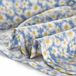 Allegra K Women's Floral Daisy Printed Half Placket Ruffle Hem A-Line Belted Sleeveless Dress