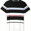 Allegra K Men's Tees Color Block Striped Crewneck Short Sleeve T Shirts